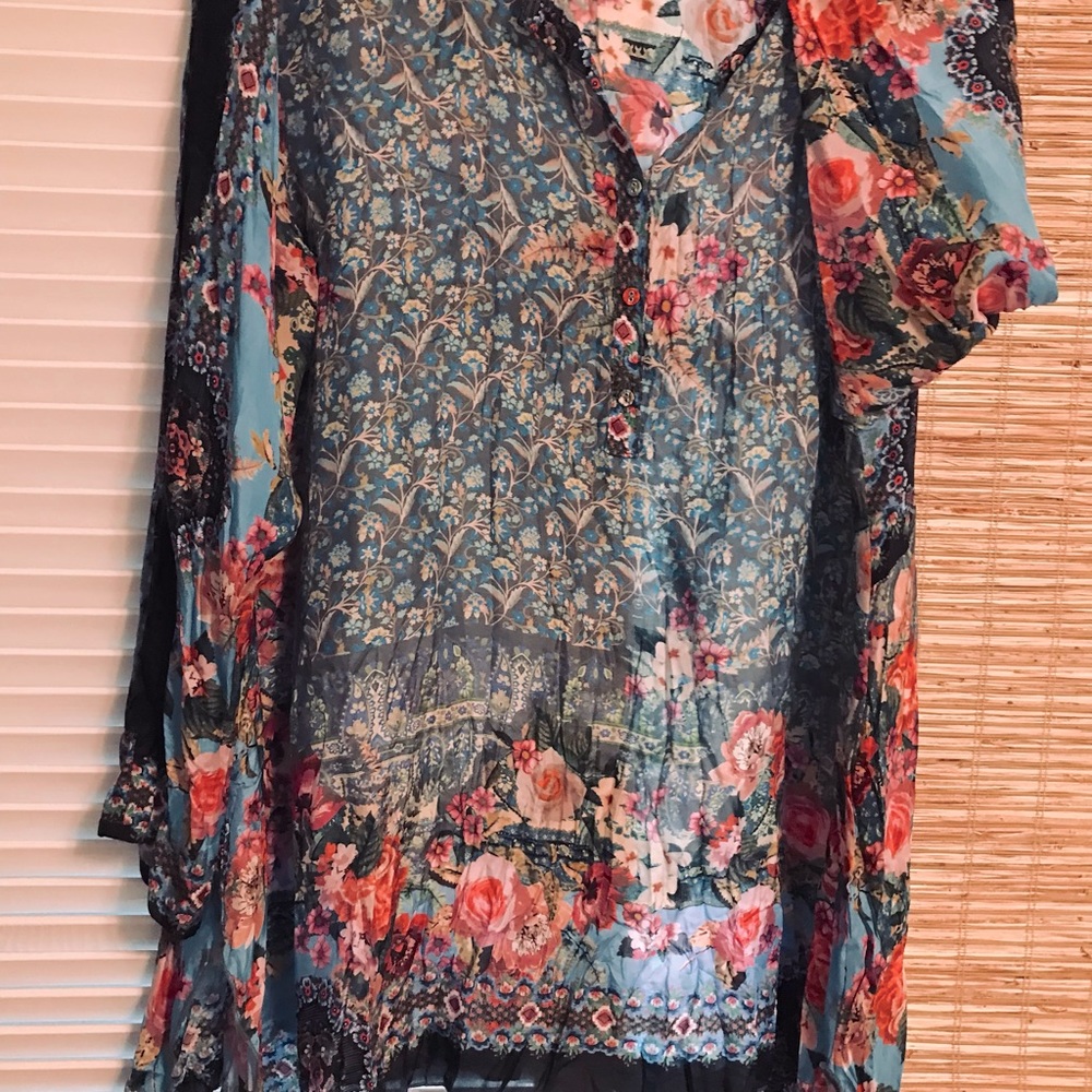 Johnny Was beautiful silk blouse